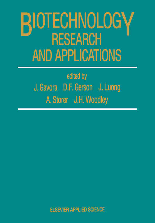 Book cover of Biotechnology Research and Applications (1988)