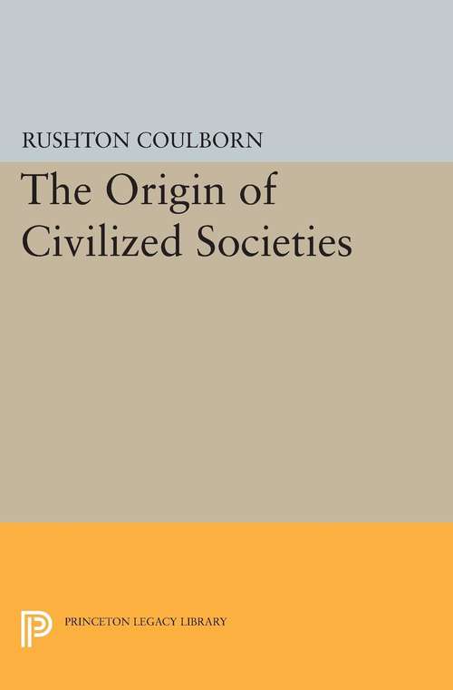 Book cover of Origin of Civilized Societies