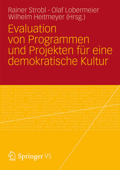 Book cover of Evaluation von Programmen und Projekten für eine demokratische Kultur (2012)