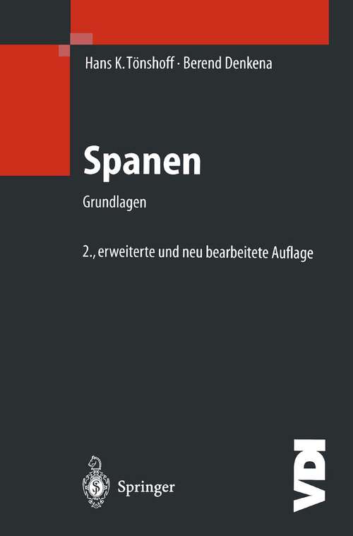 Book cover of Spanen: Grundlagen (2. Aufl. 2004) (VDI-Buch)