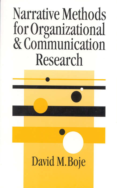 Book cover of Narrative Methods for Organizational and Communication Research