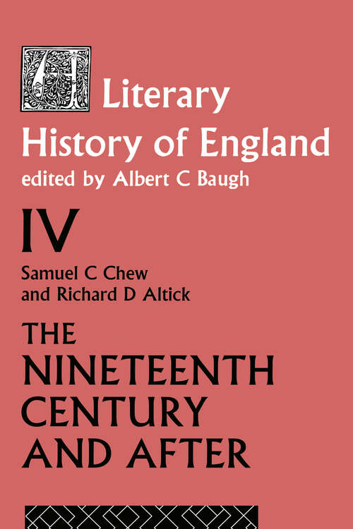 Book cover of A Literary History of England Vol. 4