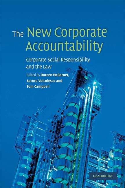 Book cover of The New Corporate Accountability: Corporate Social Responsibility And The Law (PDF)