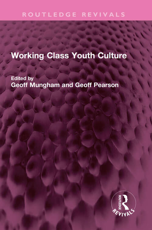 Book cover of Working Class Youth Culture (Routledge Revivals)