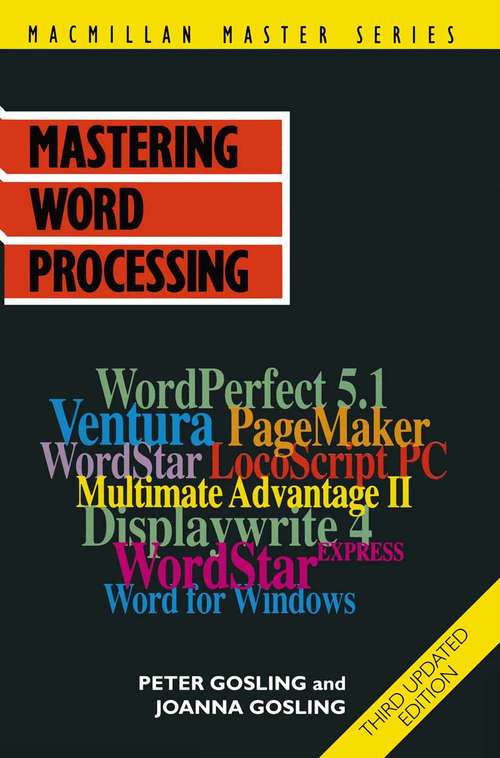 Book cover of Mastering Word Processing (1st ed. 1993) (Macmillan Master)