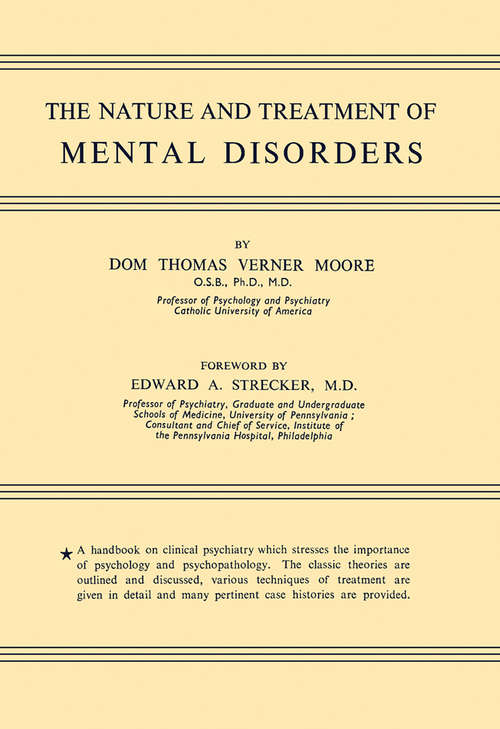 Book cover of The Nature and Treatment of Mental Disorders