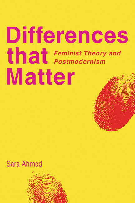 Book cover of Differences That Matter: Feminist Theory And Postmodernism