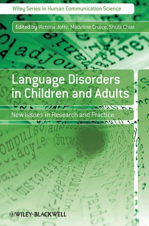 Book cover of Language Disorders in Children and Adults: New Issues in Research and Practice