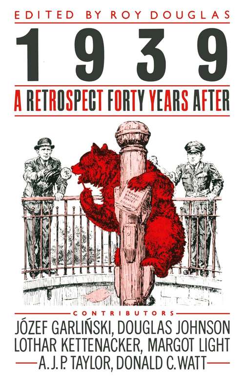 Book cover of 1939: A Retrospect Forty Years After (PDF) (1st ed. 1983)
