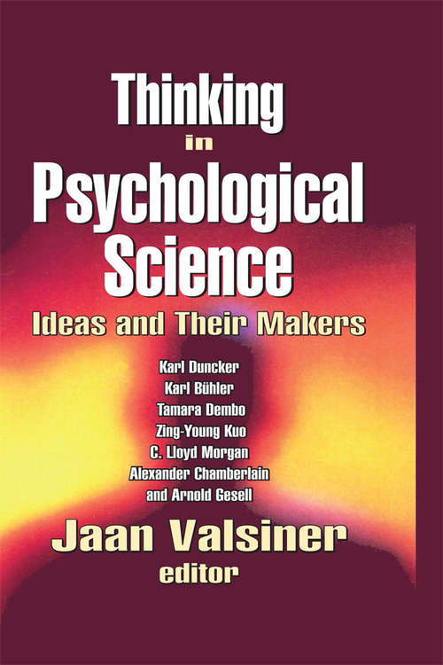 Book cover of Thinking in Psychological Science: Ideas and Their Makers