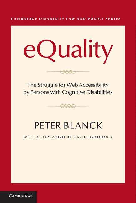 Book cover of eQuality: The Struggle For Web Accessibility By Persons With Cognitive Disabilities (PDF)