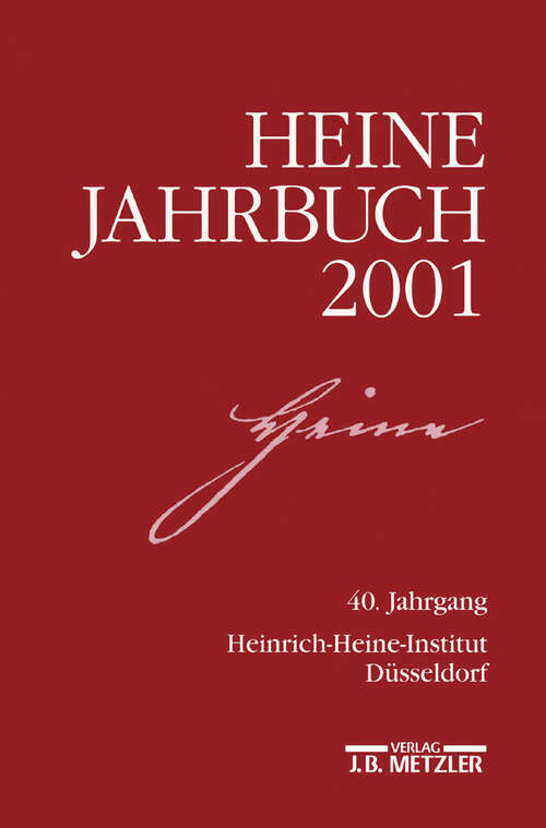 Book cover of Heine- Jahrbuch 2001: 40.Jahrgang (1. Aufl. 2001)