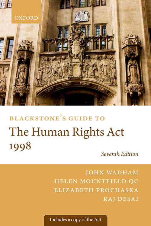 Book cover of Blackstone's Guide to the Human Rights Act 1998 (Blackstone's Guides)