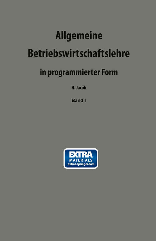 Book cover of Allgemeine Betriebswirtschaftslehre in programmierter Form (1969)