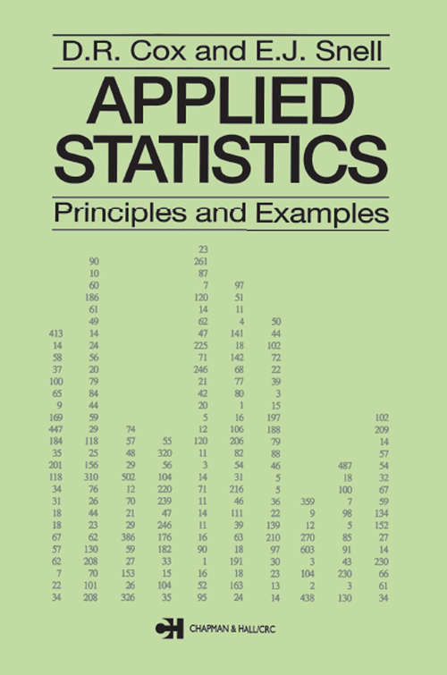 Book cover of Applied Statistics - Principles and Examples
