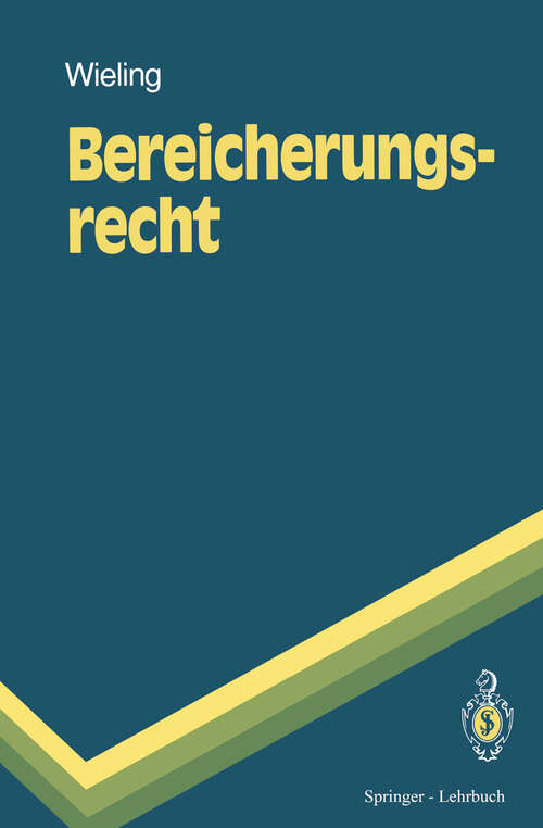 Book cover of Bereicherungsrecht (1993) (Springer-Lehrbuch)