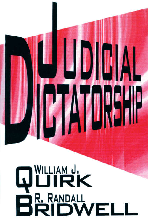 Book cover of Judicial Dictatorship
