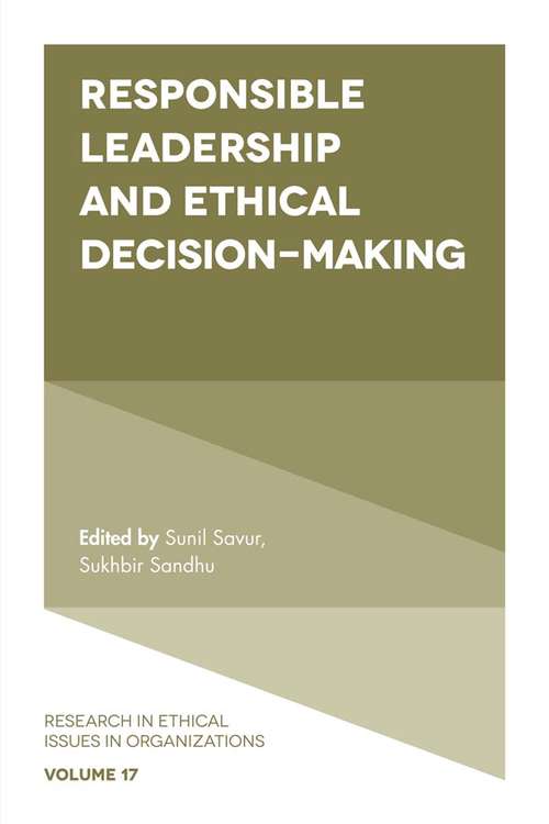 Book cover of Responsible Leadership and Ethical Decision-Making (Research in Ethical Issues in Organizations #17)