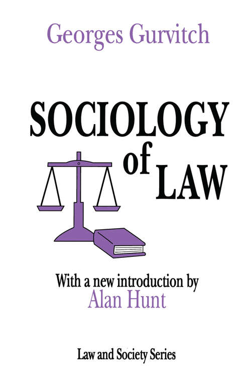 Book cover of Sociology of Law (Law And Society Ser.)