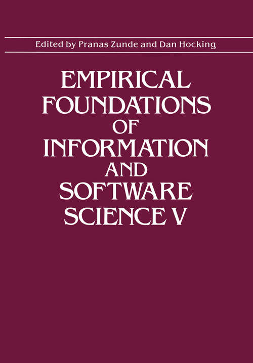 Book cover of Empirical Foundations of Information and Software Science V (1990)