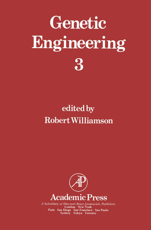 Book cover of Genetic Engineering 3 (1982) (Genetic Engineering: Principles and Methods)