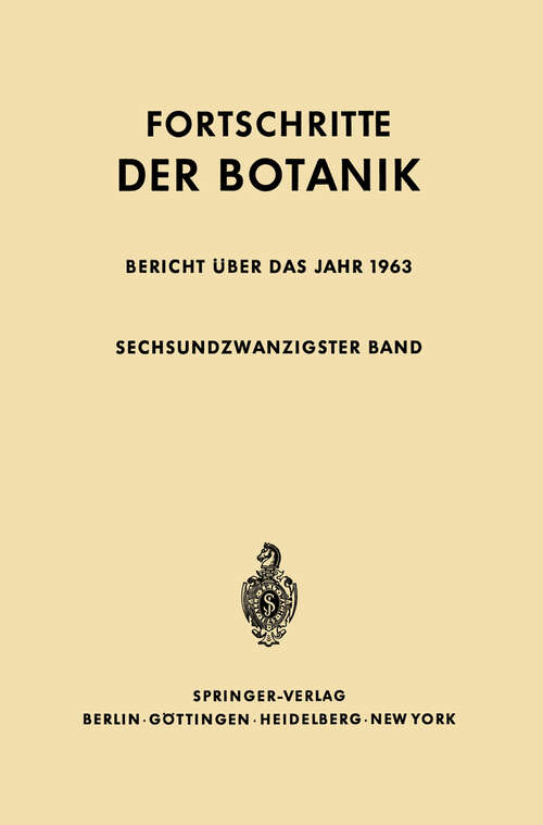 Book cover of Bericht über das Jahr 1963 (1964) (Progress in Botany #26)