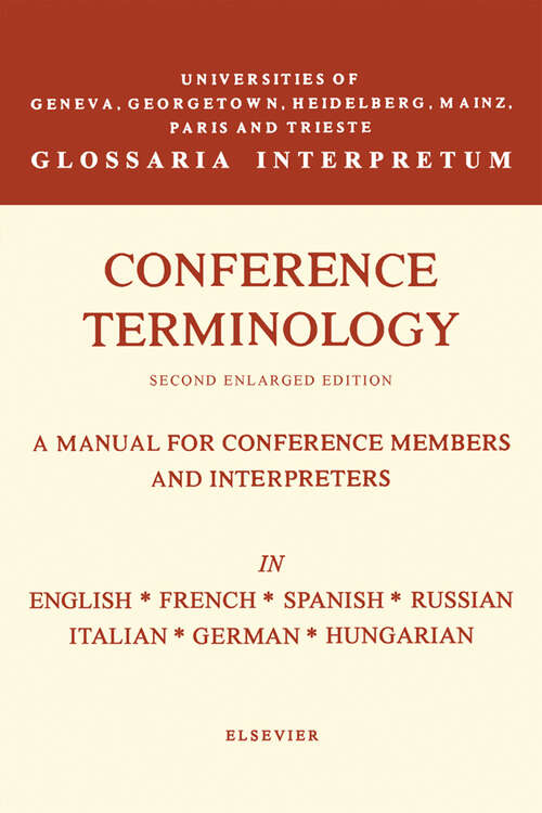 Book cover of Conference Terminology: In English, French, Spanish, Russian, Italian, German and Hungarian (2) (Glossaria Interpretum)