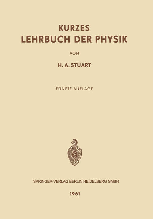 Book cover of Kurzes Lehrbuch der Physik (5. Aufl. 1961)