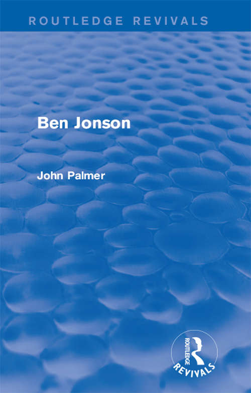Book cover of Ben Jonson (Routledge Revivals)