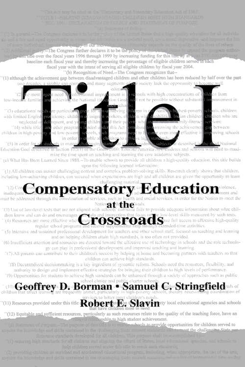 Book cover of Title I: Compensatory Education at the Crossroads (Sociocultural, Political, and Historical Studies in Education)