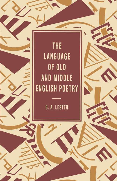 Book cover of The Language of Old and Middle English Poetry (1st ed. 1996) (The Language of Literature)