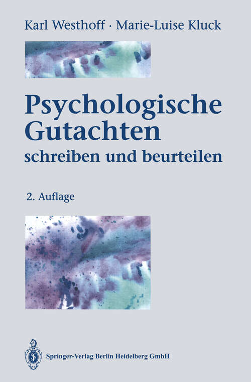 Book cover of Psychologische Gutachten: Schreiben und beurteilen (2. Aufl. 1994)