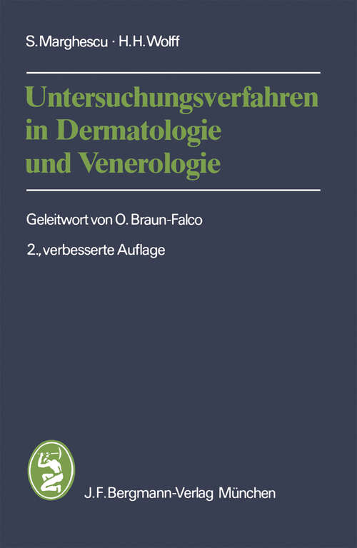 Book cover of Untersuchungsverfahren in Dermatologie und Venerologie (2. Aufl. 1977)