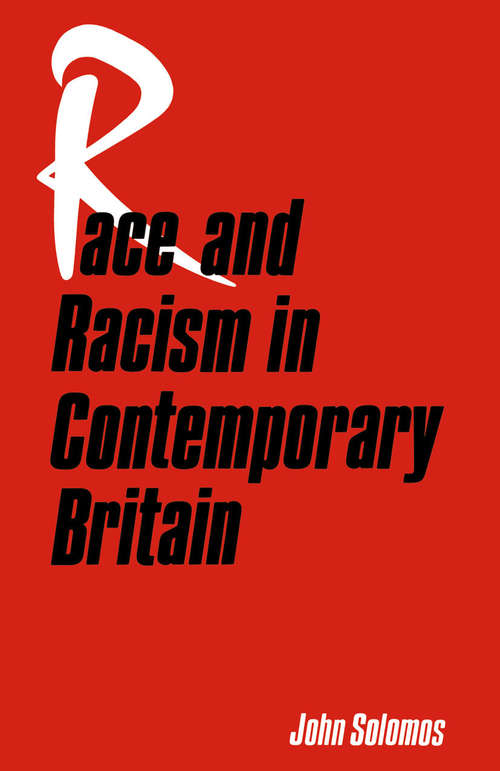 Book cover of Race and Racism in Contemporary Britain (1st ed. 1989)