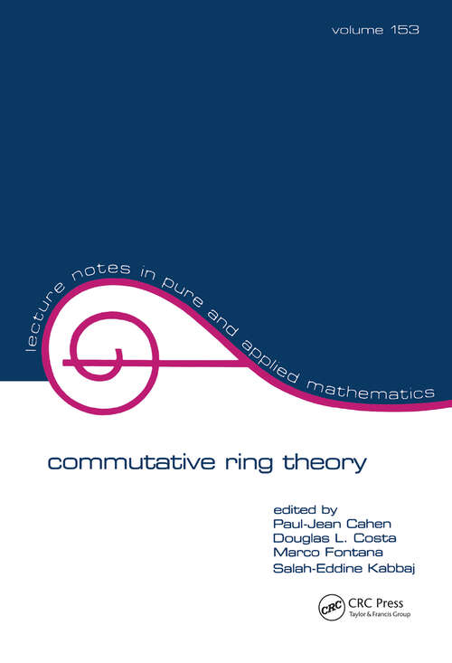 Book cover of Commutative Ring Theory