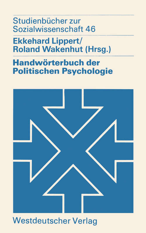 Book cover of Handwörterbuch der Politischen Psychologie (1983) (Studienbücher zur Sozialwissenschaft #46)