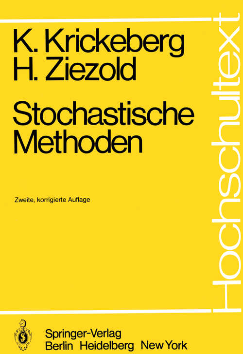 Book cover of Stochastische Methoden (2. Aufl. 1979) (Hochschultext)