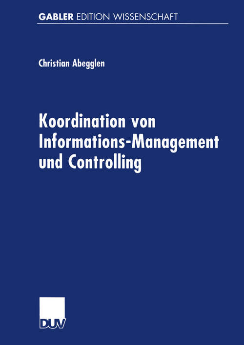 Book cover of Koordination von Informations-Management und Controlling (1999)