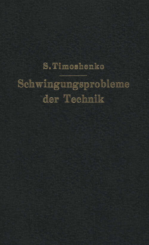 Book cover of Schwingungsprobleme der Technik (1932)