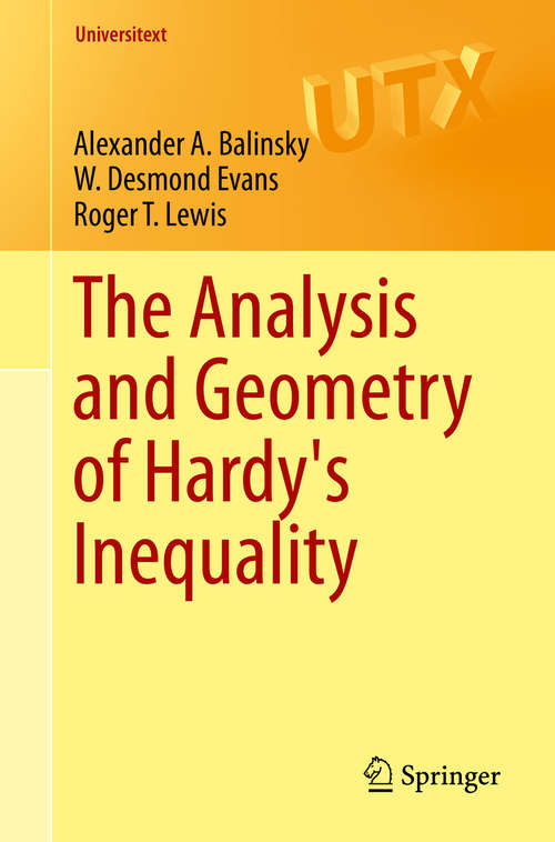 Book cover of The Analysis and Geometry of Hardy's Inequality (1st ed. 2015) (Universitext)
