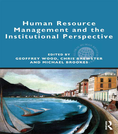Book cover of Human Resource Management and the Institutional Perspective