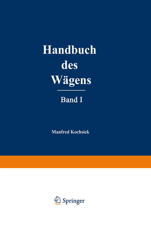 Book cover of Handbuch des Wägens (2., bearb. und erw. Aufl. 1989)