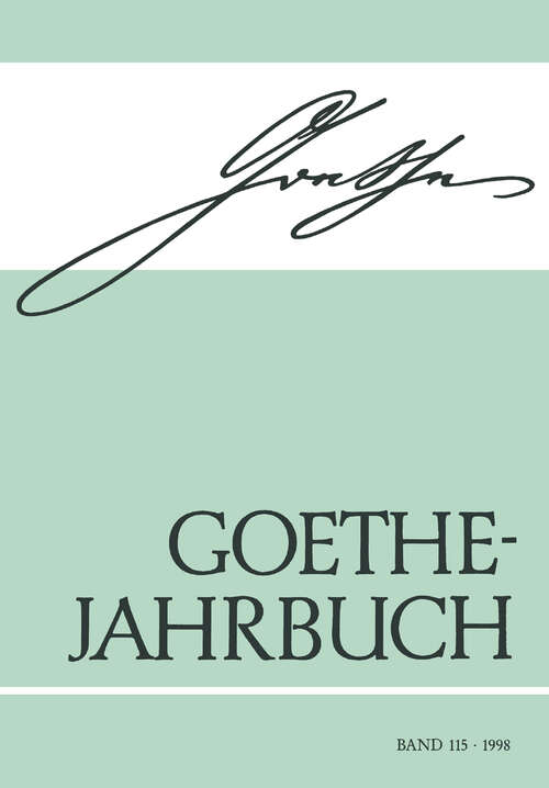 Book cover of Goethe-Jahrbuch Band 115/1998 (1. Aufl. 1999)