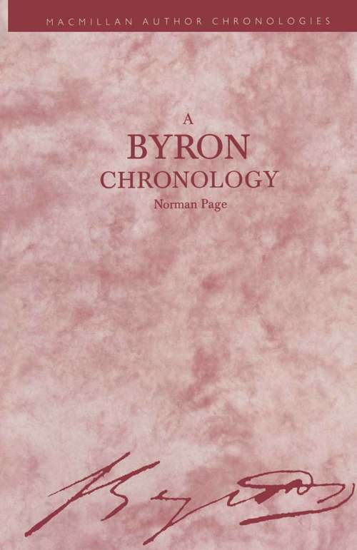 Book cover of Byron Chronology (1st ed. 1988) (Author Chronologies Series)