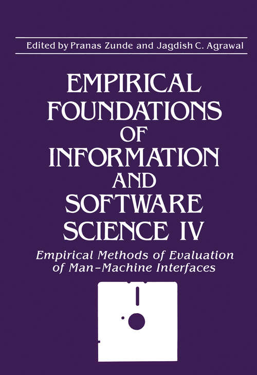 Book cover of Empirical Foundations of Information and Software Science IV: (pdf) (1987)