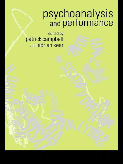 Book cover of Psychoanalysis and Performance