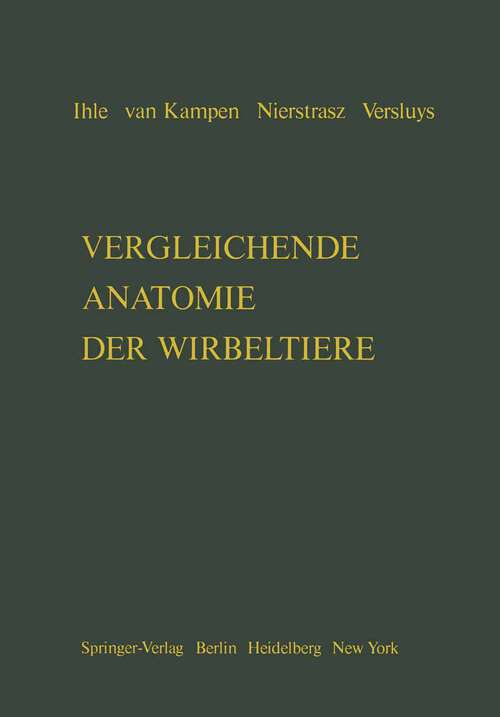 Book cover of Vergleichende Anatomie der Wirbeltiere (1971)