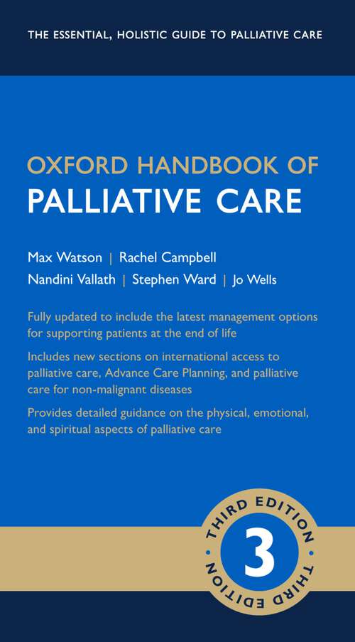 Book cover of Oxford Handbook of Palliative Care (Oxford Medical Handbooks)
