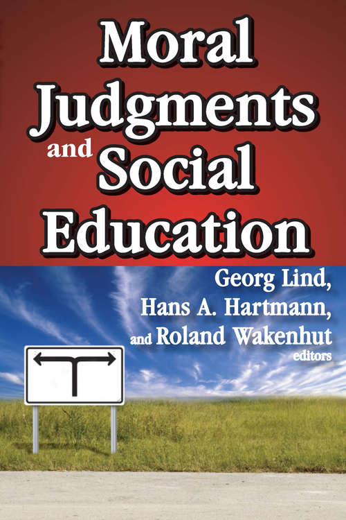 Book cover of Moral Judgments and Social Education