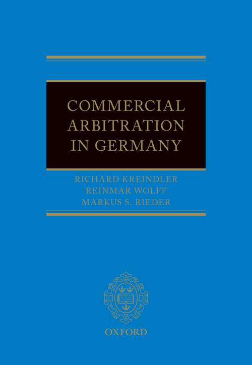 Book cover of Commercial Arbitration in Germany